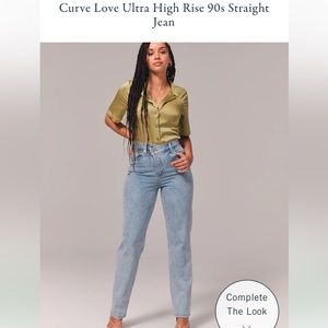 A&F curve love ultra high rise straight jean